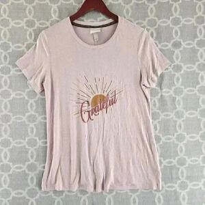 Knox Rose‎ "Grateful" Rayon Blend Round Neck Short sleeve T Shirt Women's L